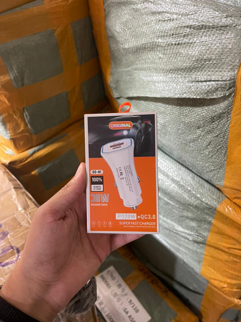 فندکی شارژ ماشین | ۲ پورت | usb | تایپ سی | کیفیت عالی | cc61